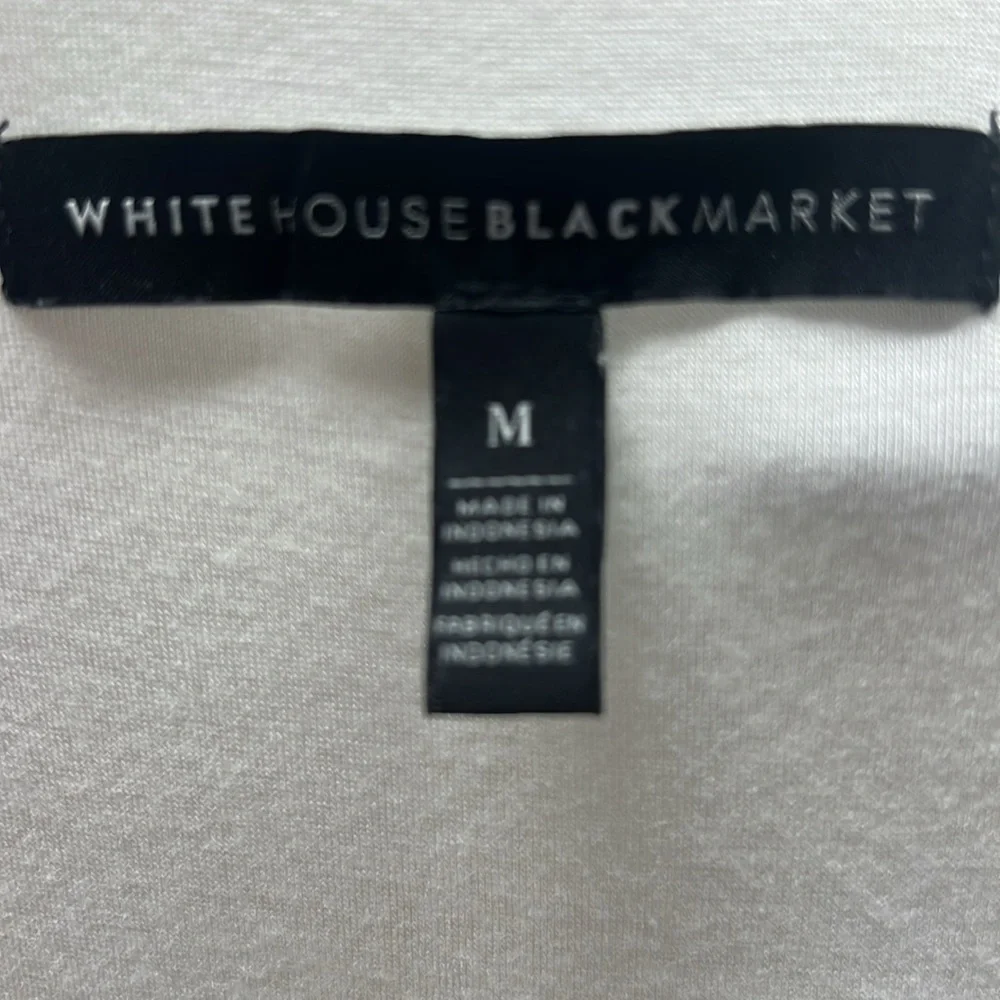 White House Black Market Large long sleeve white lightweight sweater w/lace back